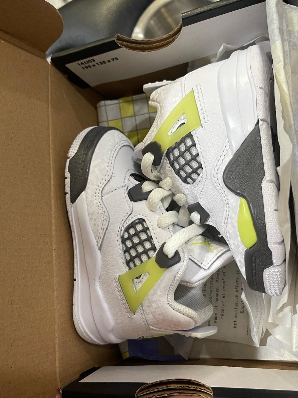 Jordan Kids White & Volt Low-Top Sneakers